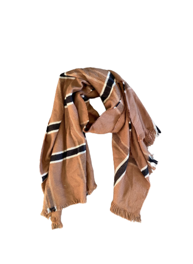 Paris West Shift Stripe Scarf in Oatmeal/Ivory