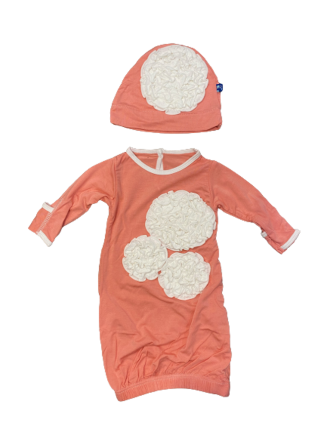 Dahlia Layette Gown & Hat Set