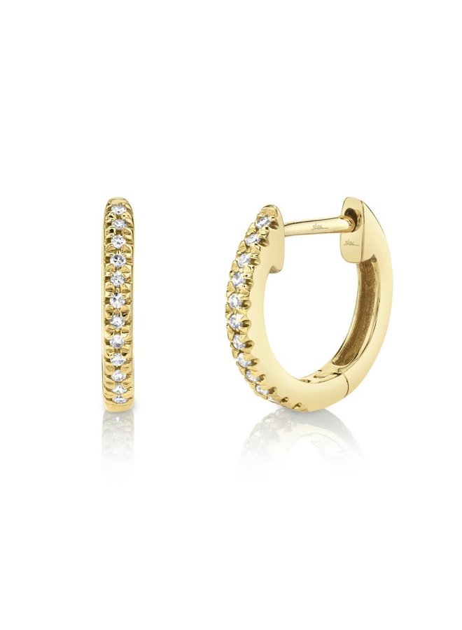 14K Yellow Gold and Diamond Huggie Earrings (.07ct)