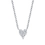 14K White Gold and Diamond Mini Elongated Heart Necklace (.05ct)