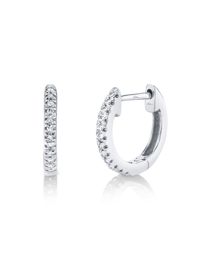 14K White Gold and Diamond Huggie Earrings (.07ct)