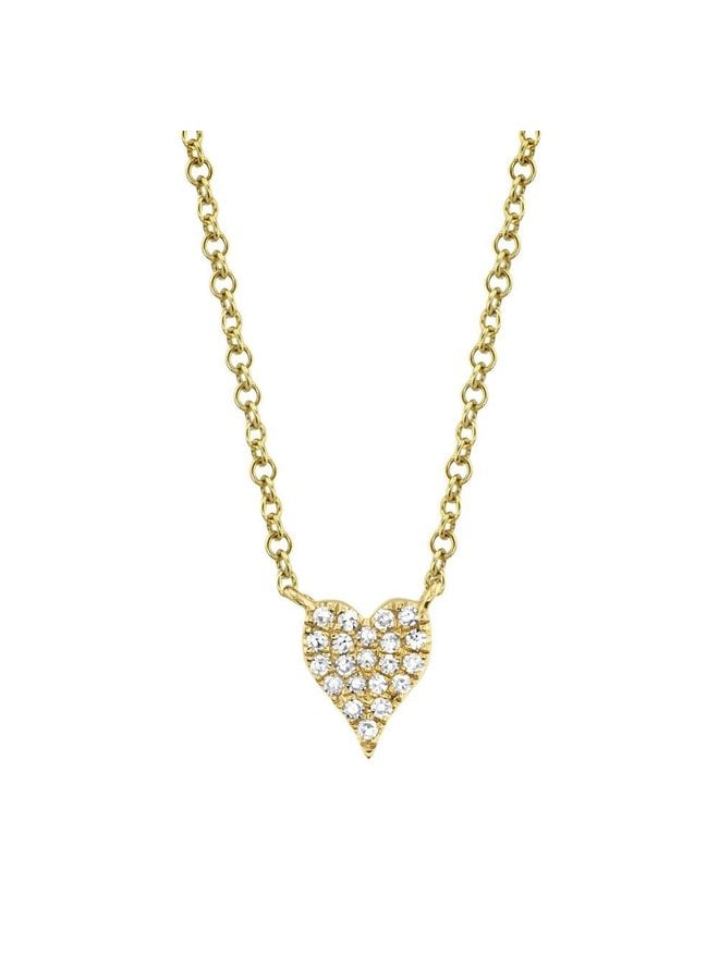 14KYG Diamond Pave Heart Necklace (0.05ct)