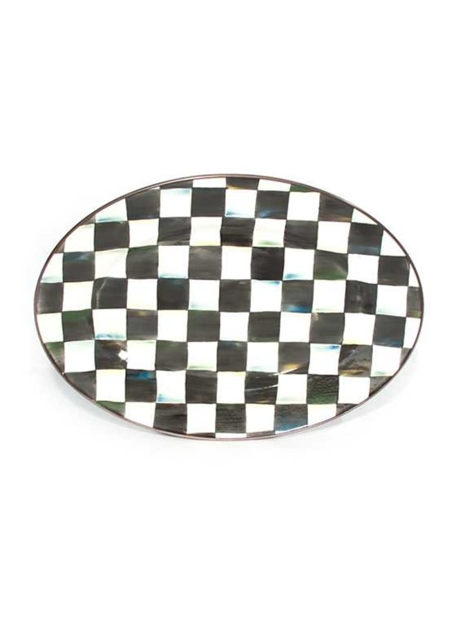 Courtly Check Enamel Oval Platter - Small