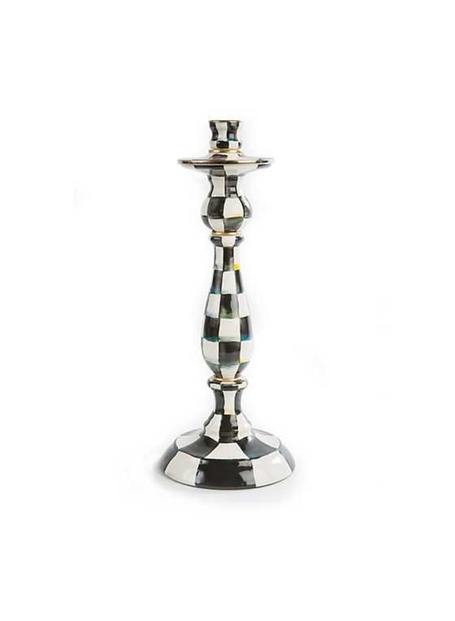 Courtly Check Enamel Candlestick - Large