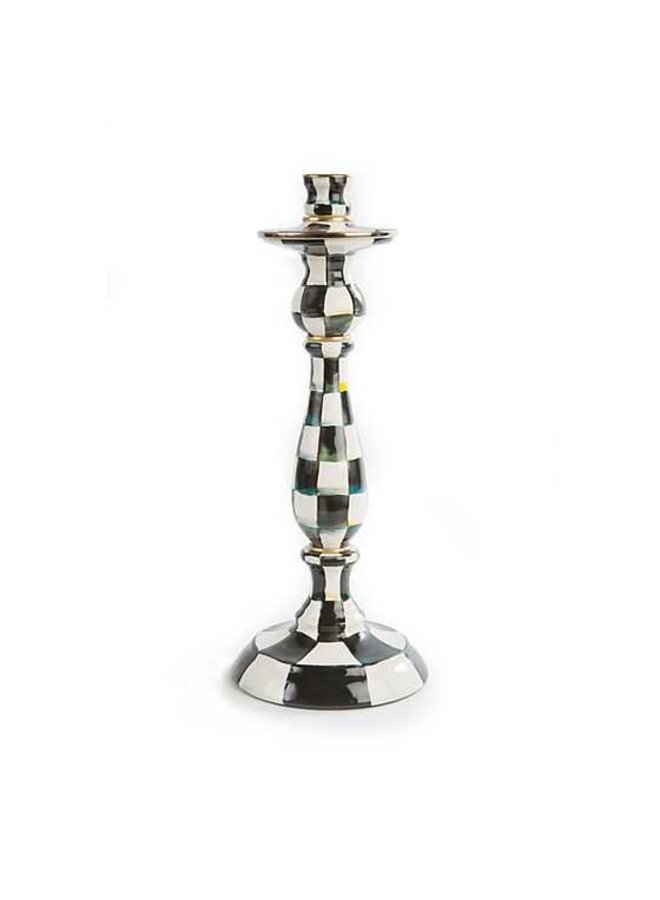 Courtly Check Large Enamel Candlestick