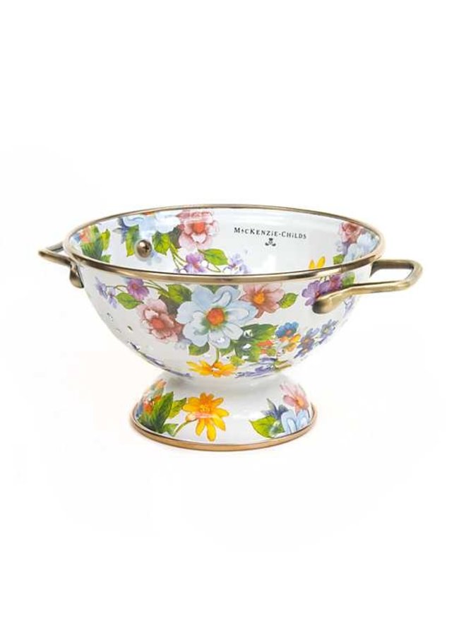 Flower Market Small Colander - White