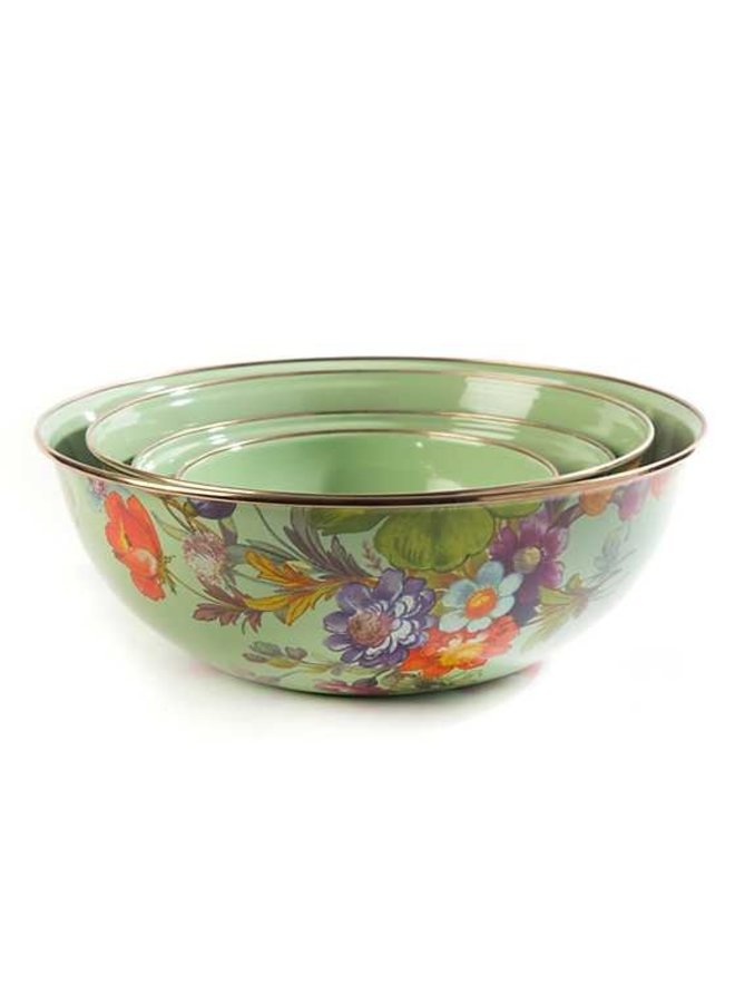 Green Flower Market Large Everyday Bowl