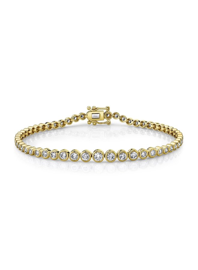14K Yellow Gold/Diamond Bezel Tennis Bracelet (1.9ct)