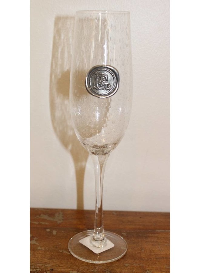 Champagne Flute- Initial G