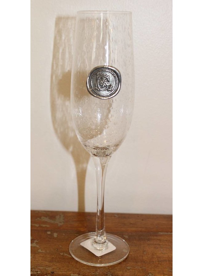 Champagne Flute- Initial G