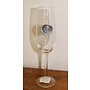 Champagne Flute- Initial W