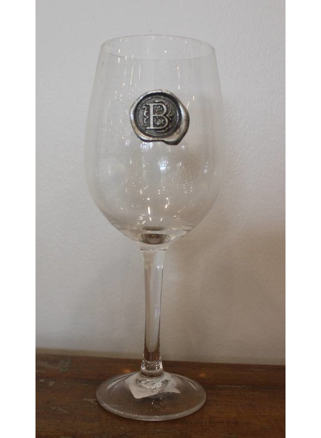 Stem Wine Glass- Initial B