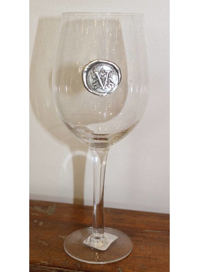 Stem Wine Glass-Initial V