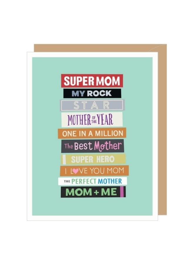 Stack of Books Mother's Day Card