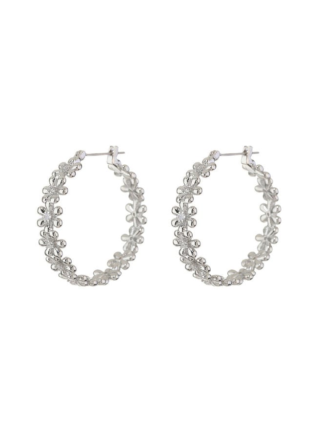 Daisy Chain Hoops - Silver