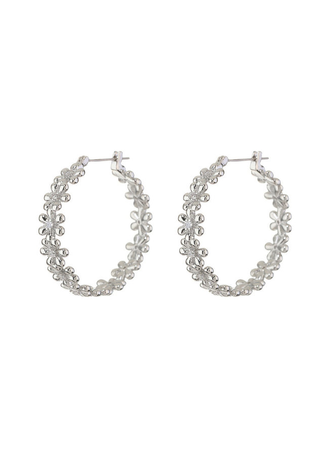 Daisy Chain Hoops - Silver