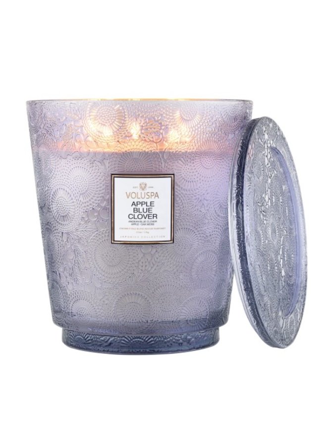 5 Wick Hearth Candle - Apple Blue Clover