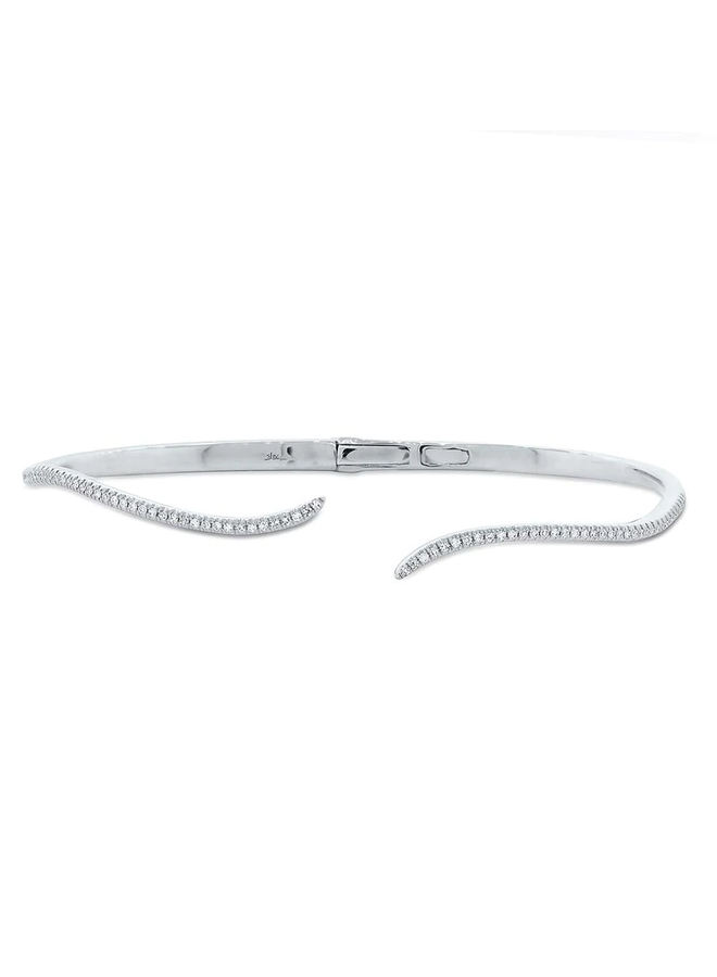 14KWG Diamond Pave Wavy Bangle (0.16ct)