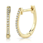 14K Yellow Gold and Diamond Huggie (.08ct)