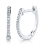 14K White Gold and Diamond Huggie (.08ct)