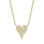 14K Yellow Gold and Diamond Heart Necklace  (.11ct)