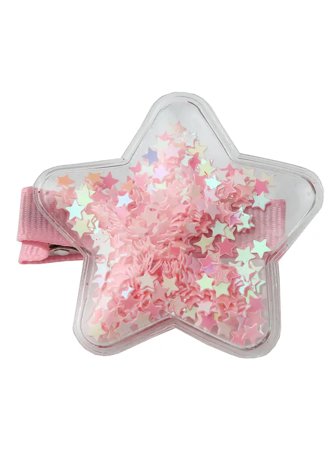 Confetti Star Hair Clip- Pink
