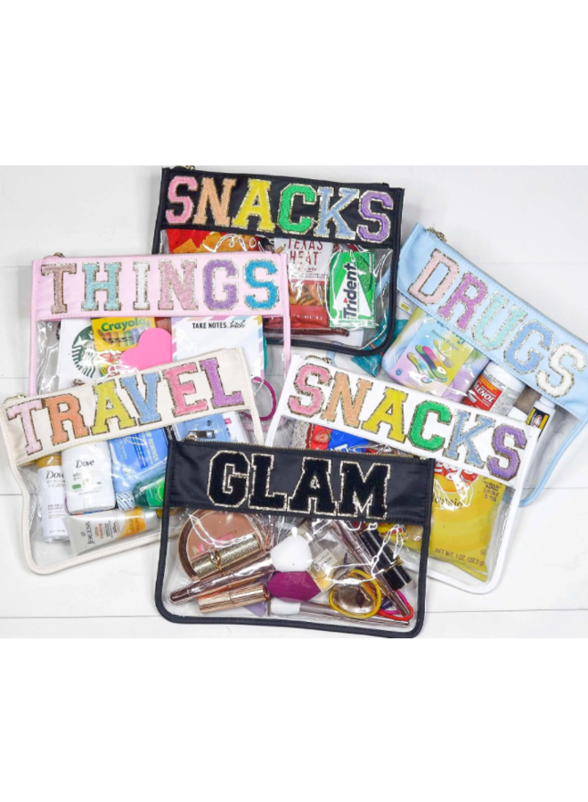 Nylon Clear Bag Snacks - Black