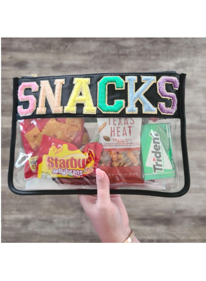 Nylon Clear Bag Snacks - Black