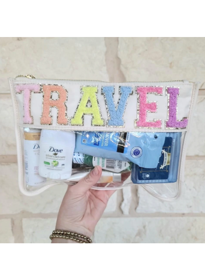 Nylon Clear Bag Travel - Cream