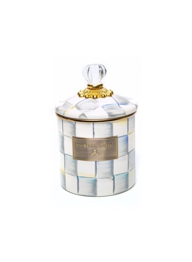 Sterling Check Enamel Canister- Small
