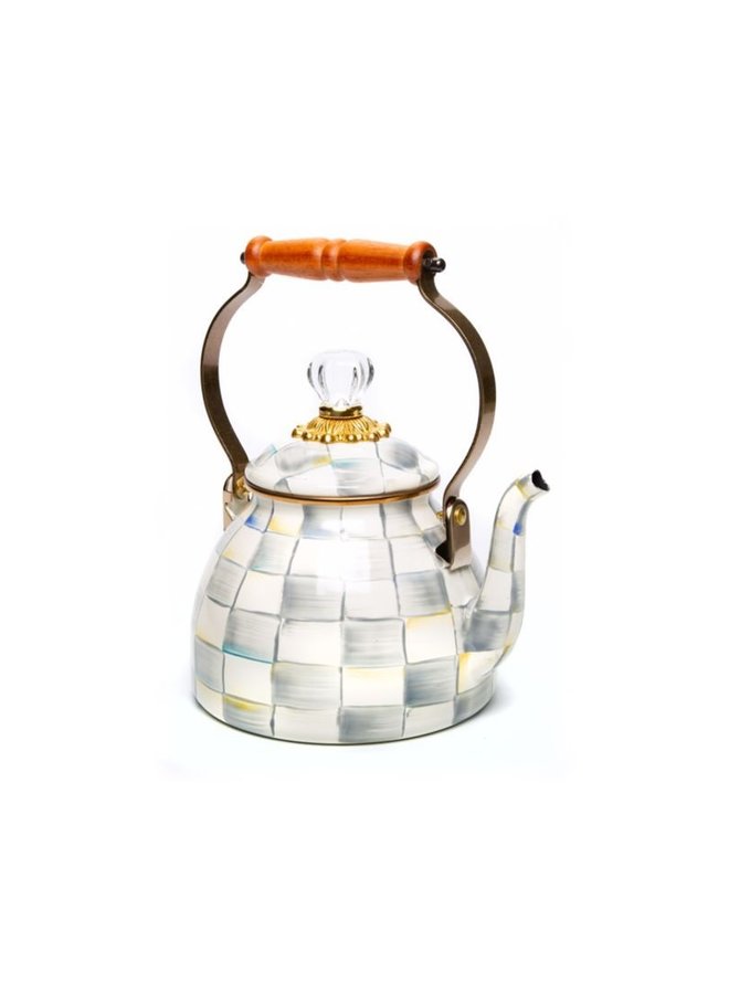 Sterling Check Enamel Tea Kettle - 2 Quart