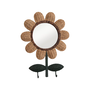 Round Woven Flower Mirror with Hooks