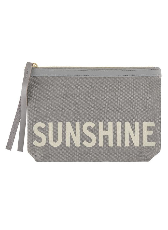 Grey Canvas Pouch-Sunshine