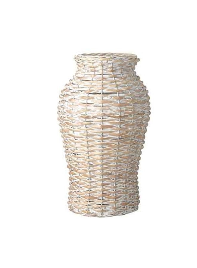Large Whitewash Woven Vase