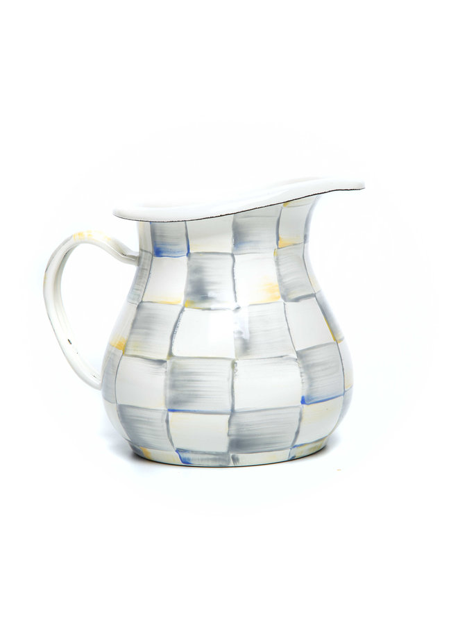 Sterling Check Enamel Creamer