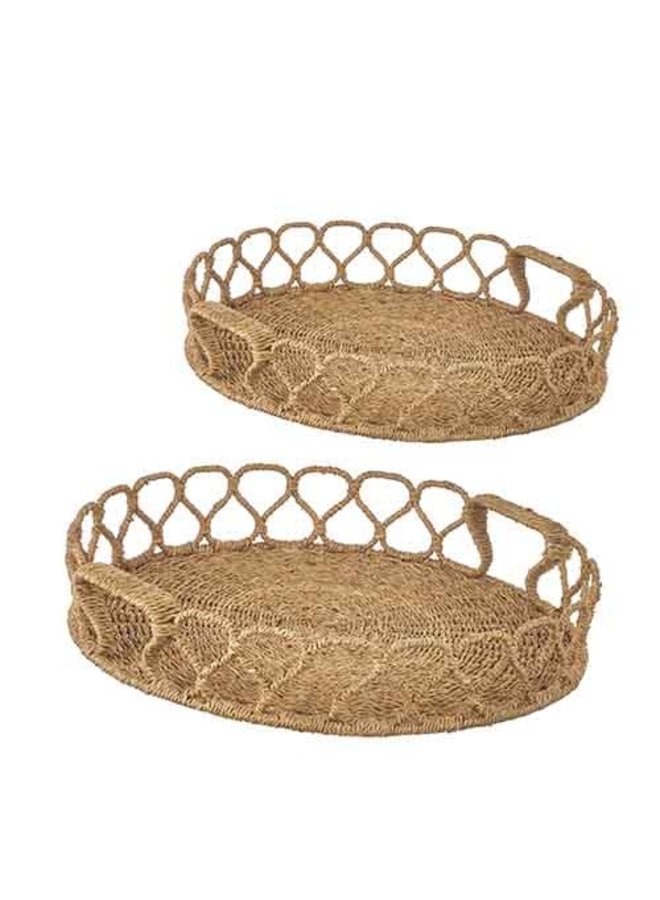 Large Looped Rattan Tray