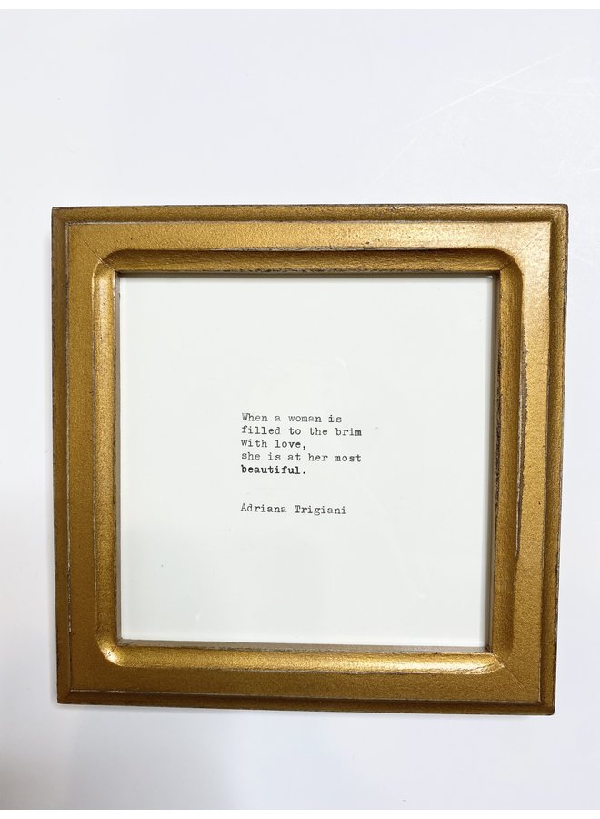 Adriana Trigiani Handtyped & Signed Framed Quote