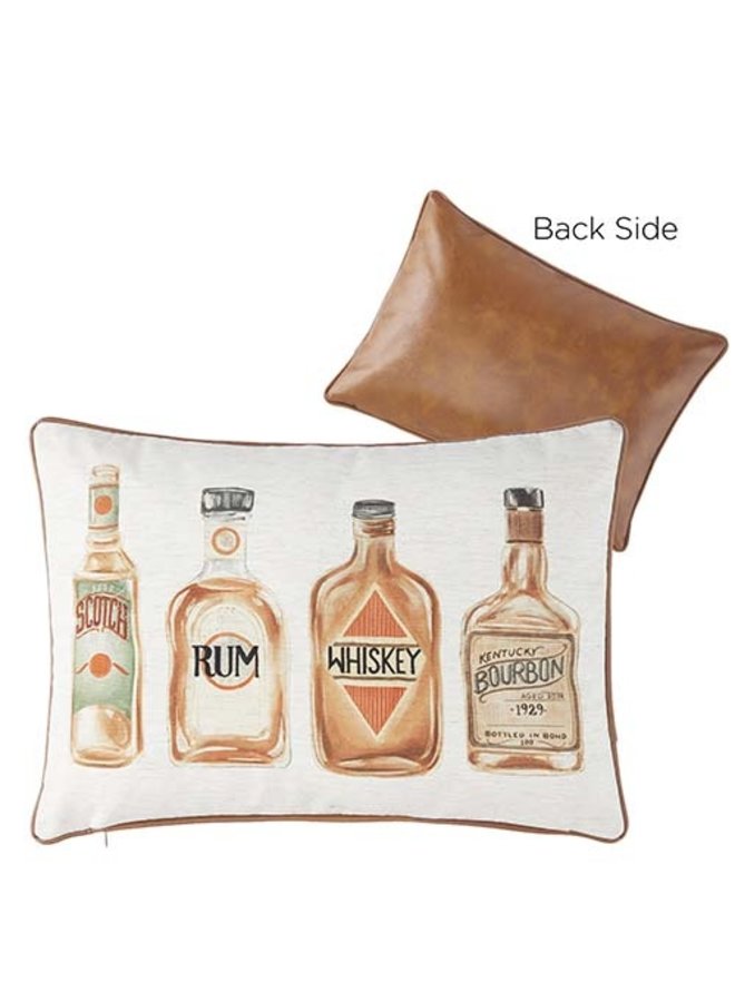 20" Vintage Spirits Embroidered Lumbar Pillow