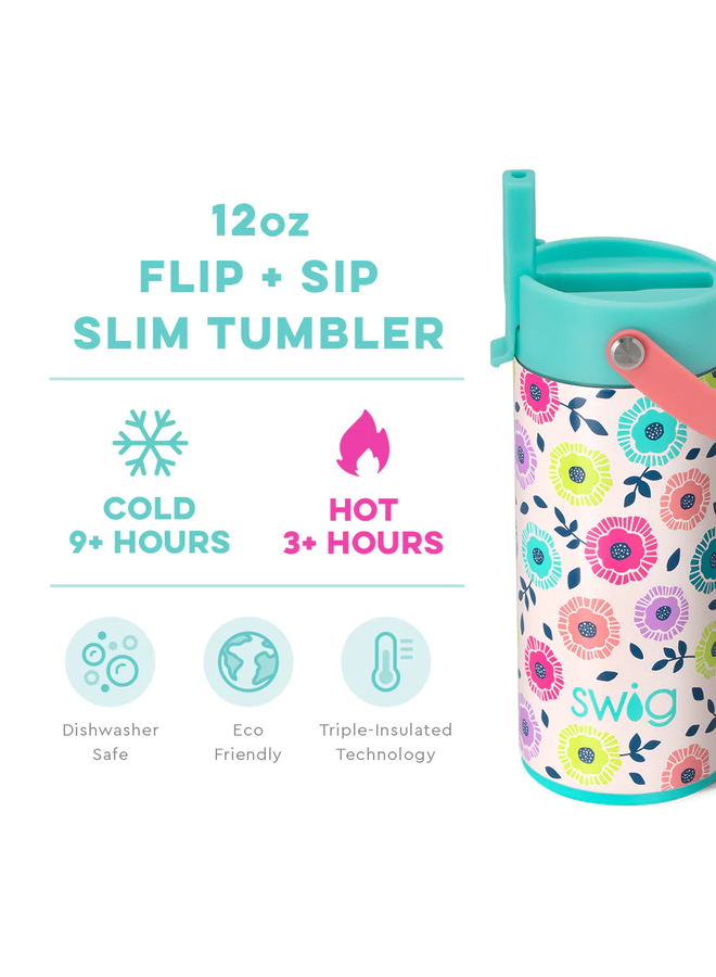 Dipsy Daisy Flip + Sip Slim Tumbler (12oz)