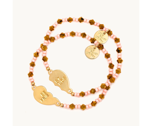 KIDS Gold Two Initial Bracelet with Gold Heart – RASAFORYOU