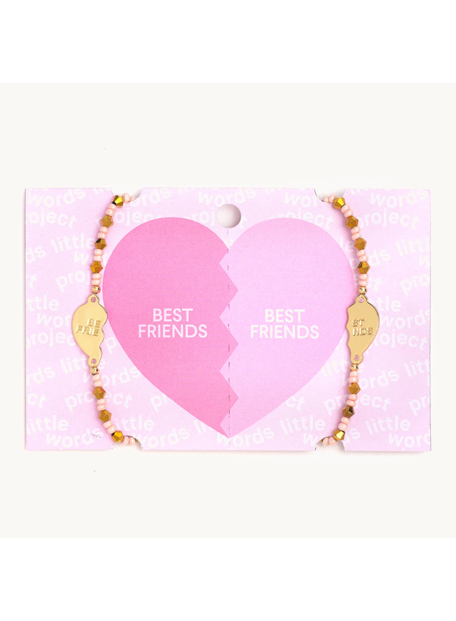 Best Friends Broken Heart Set Pink/Gold Bracelets