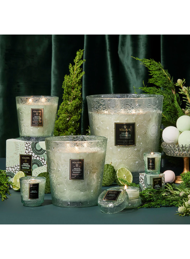 White Cypress 5 Wick Hearth Candle