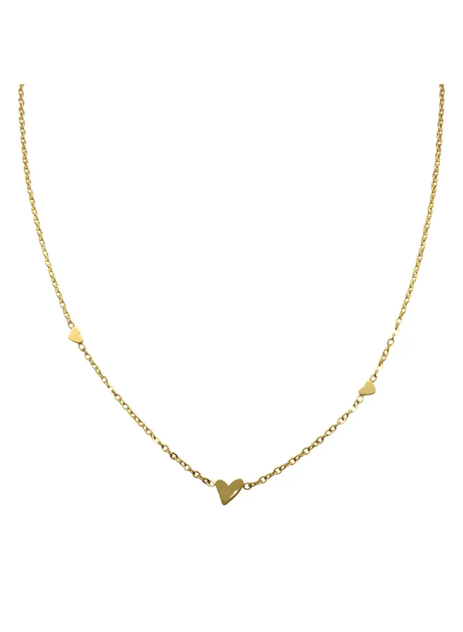 Alice Triple Heart Necklace - Gold