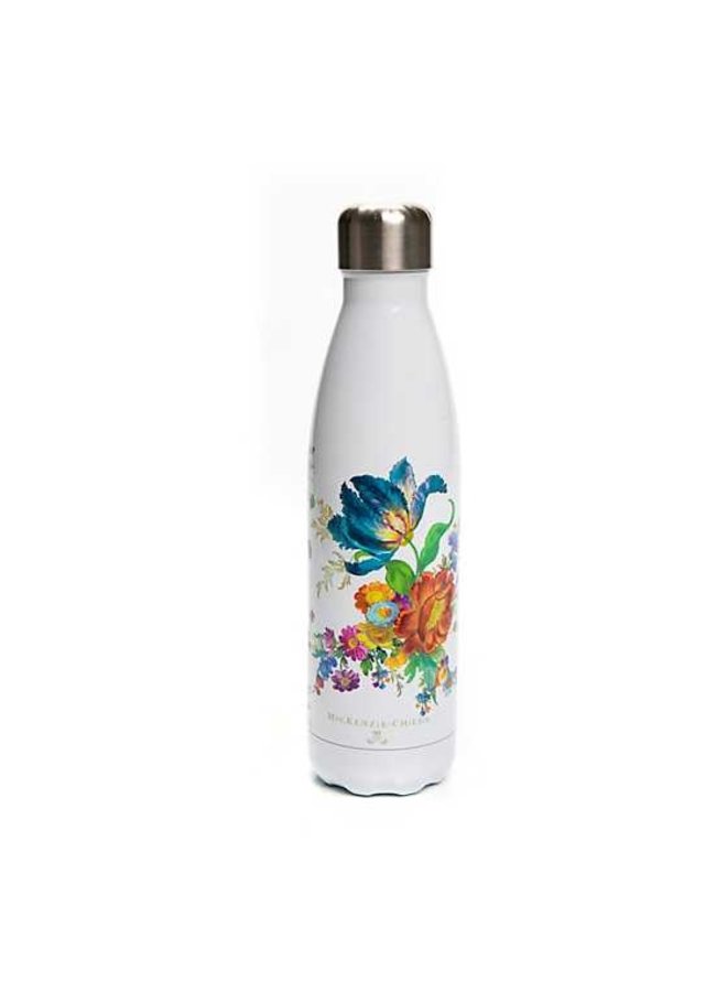 Flower Market Water Bottle - White