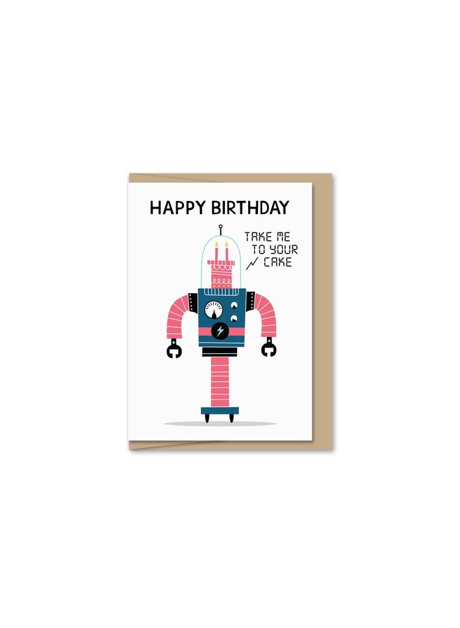 Mini Card - Robot Birthday