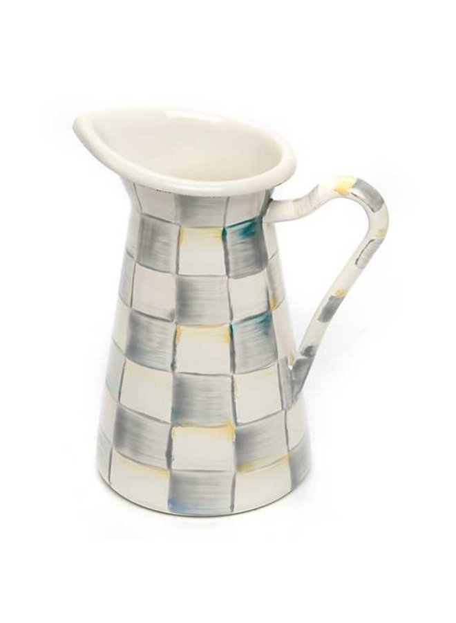 Sterling Check Enamel Practical Pitcher - Small