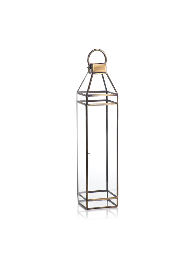 Medici Antique Brass Lantern - 25"