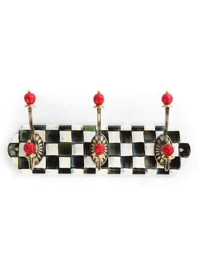 Courtly Check Enamel Triple Wall Hook