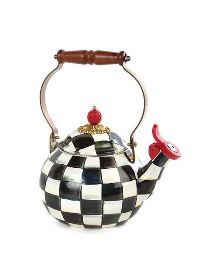 Courtly Check Enamel Whistling Tea Kettle