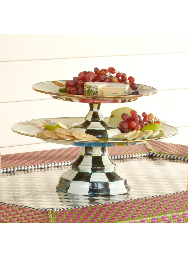 Flower Market Pedestal Platter - White